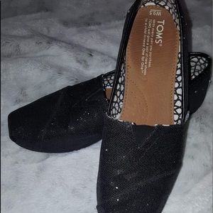 Black Sequins TOMS size 9.5